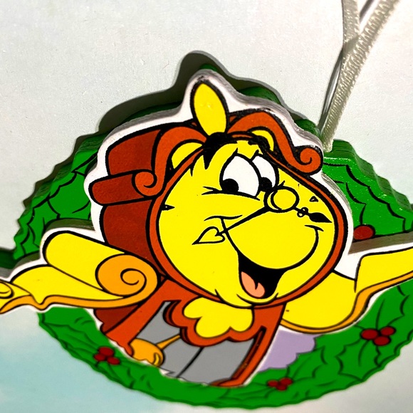 DISNEY’S BEAUTY & THE BEAST VTG 90s KURT ADLER WOODEN HANDCRAFTED XMAS ORNAMENTS - Picture 12 of 16
